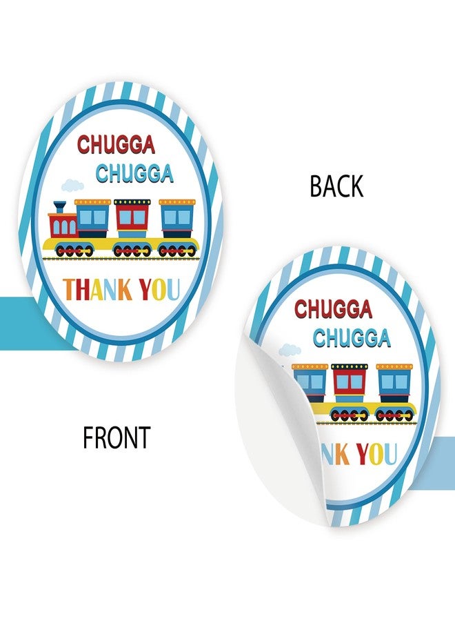 FORSHEEP 40pcs Train Round Stickers, Steam Train Thank You Labels, Choo Choo Round Stickers for Boy, Railroad Themed Birthday Party Favor - Image 4